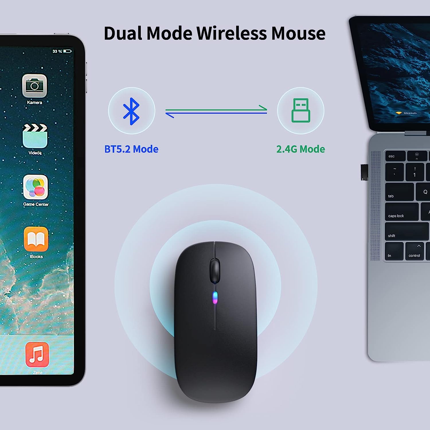 Mouse Abs Mouse Bluetooth, ABS, USB, Negru - eMAG.ro
