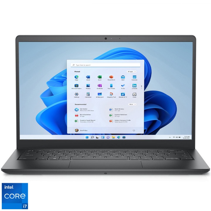 Laptop Dell Vostro 3430 cu procesor Intel® Core™ i7-1355U pana la 5.0 GHz, 14", Full HD, 16GB, 512GB SSD, Intel® Iris® Xe Graphics, Windows 11 Pro, Carbon Black, 3y ProSupport and Next Business Day Onsite Service