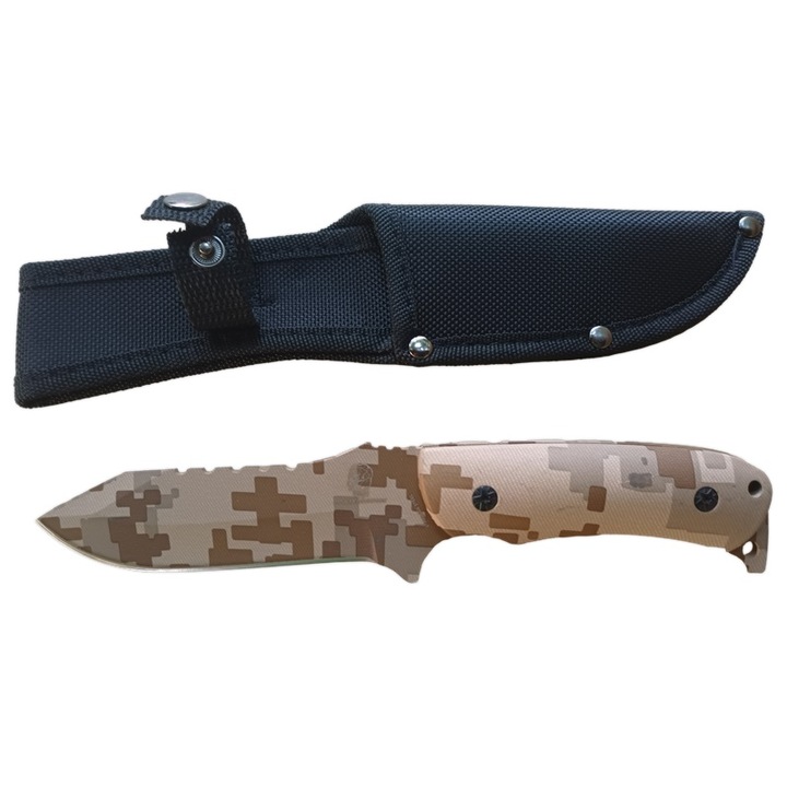 Cutit Cougar, full-tang, camuflaj digital desert, 23 cm