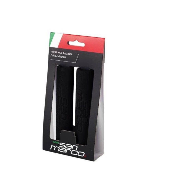 Set 2 manere ghidon cu inel prindere din aluminiu, San Marco, Negru