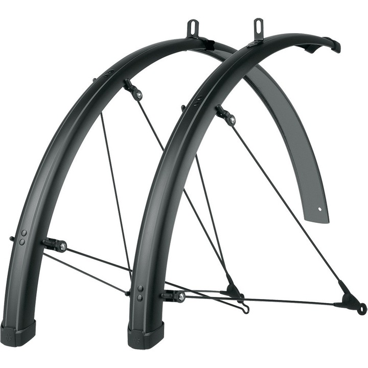 Set 2 aparatoare noroi bicicleta, SKS, Plastic, 28", 55 mm, Negru