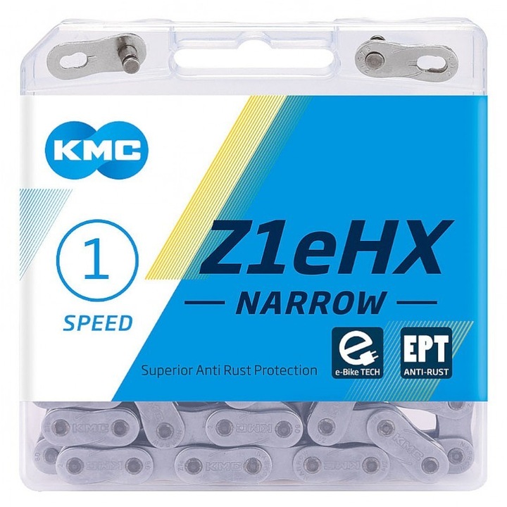 Верига за велосипед KMC Z1eHX 1/2"x3/32" 112 звена едноскоростна, тясна, EPT покритие, КУТИЯ