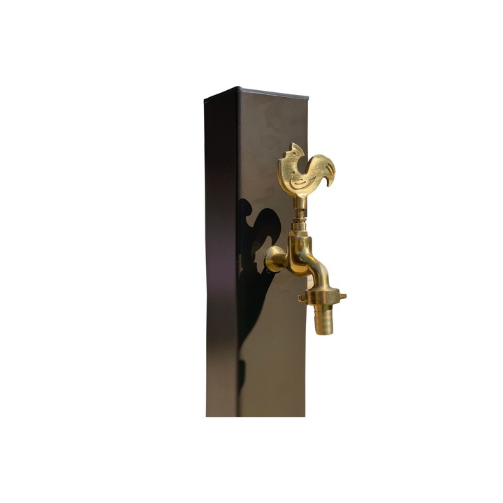 Cismea de gradina, otel vopsit electrostatic, 1 robinet artizanal, 1 robinet multifunctional metalic pentru furtun, EKXON TECHNOLOGY