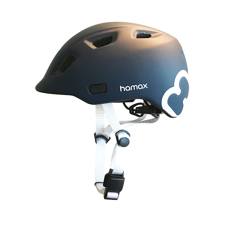 Детска каска Thundercap, Hamax, Поликарбонат/Пластмаса, 47-52 см, Тъмно син/Бял