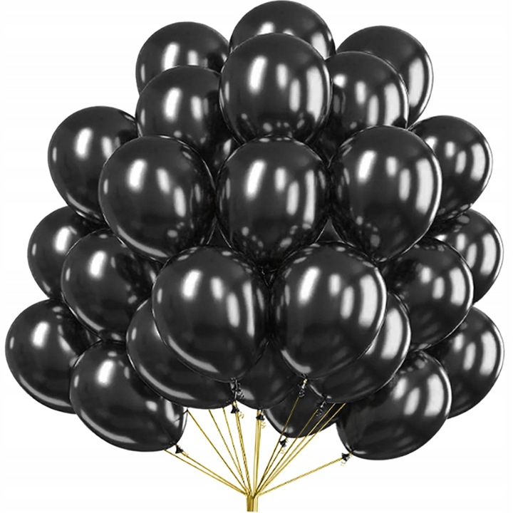 Комплект балони за рожден ден, Vixen, Black, Classy, 50 бр