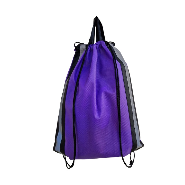 VENITIVO ® sport hátizsák fényvisszaverő csíkkal, húzózsinórral és táska típusú fogantyúval, nem szőtt anyag, űrtartalom 6 liter, 44 cm x 36 cm, lila