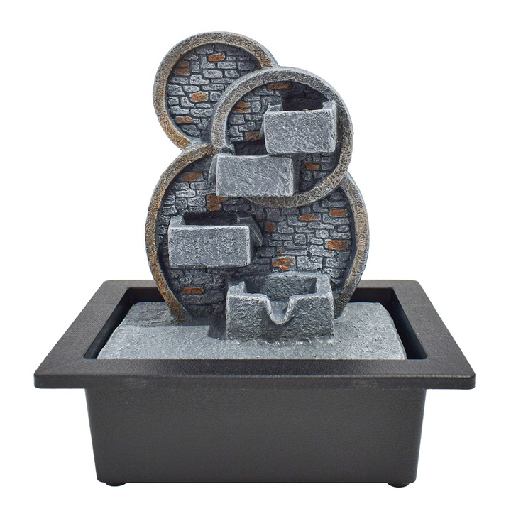 Артезиански фонтан Naimeed D5060, Фън Шуй, LED, Потопяема помпа, 23x17x28cм