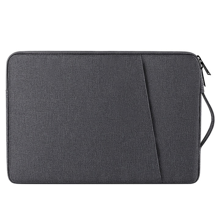 Husa pentru laptop impermeabila, 13.3 inch, Poliester, Gri inchis