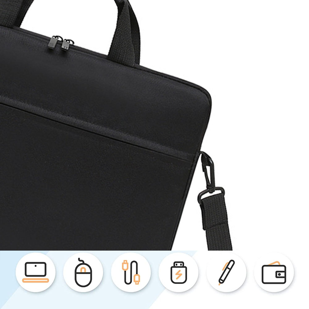 Geanta pentru laptop de 14 inchi Geanta pentru computer Geanta de lucru pentru calatorie neagra