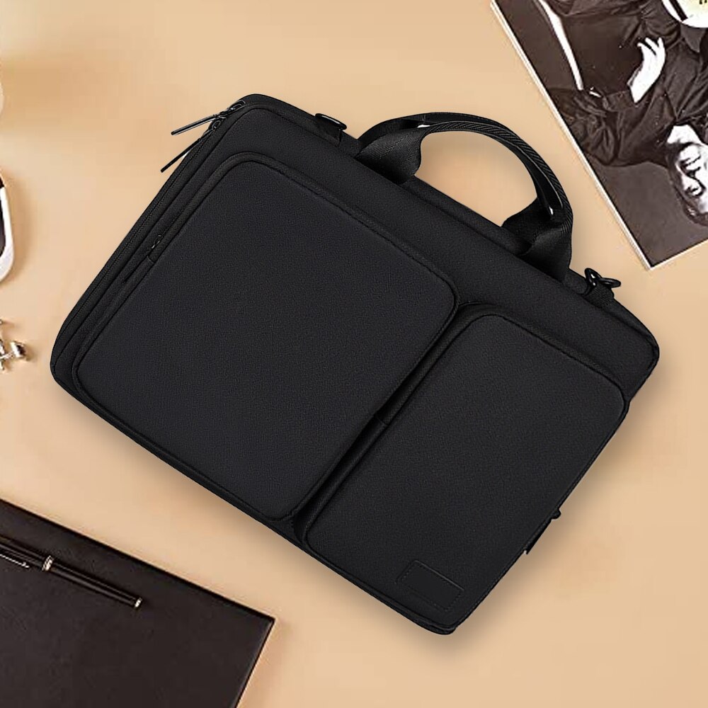 Geanta laptop 13.3 inch, protectie 360, compartiment multifunctional, negru