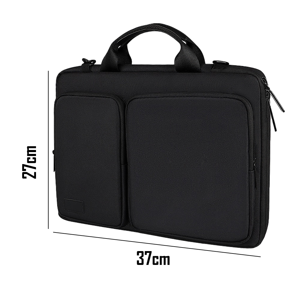 Geanta laptop 13.3 inch, protectie 360, compartiment multifunctional, negru