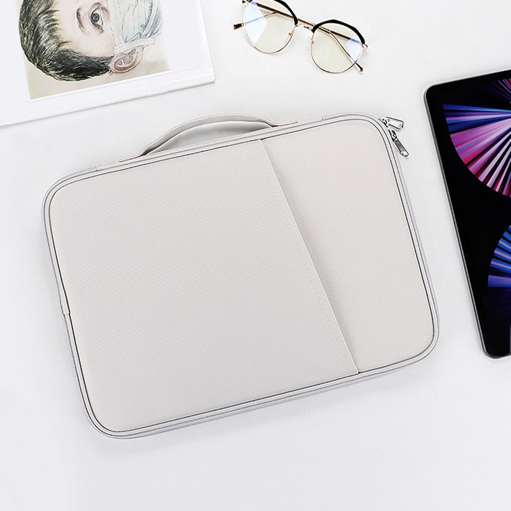 Geanta pentru laptop/tableta BGHYHYHI, 10.8-11 inch, poliester impermeabil, alb