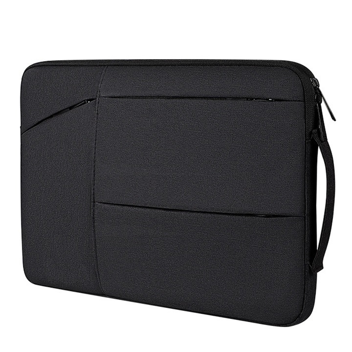 Husa pentru laptop impermeabila, 11.6-12.5 inch, Poliester, Negru