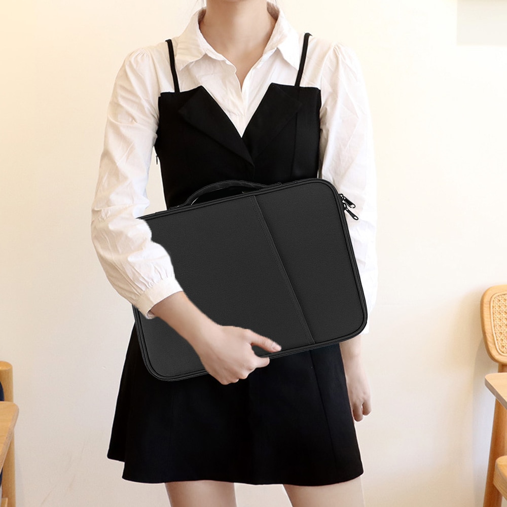 Geanta pentru laptop/tableta BGHYHYHI, 10.8-11 inch, poliester impermeabil, neagra