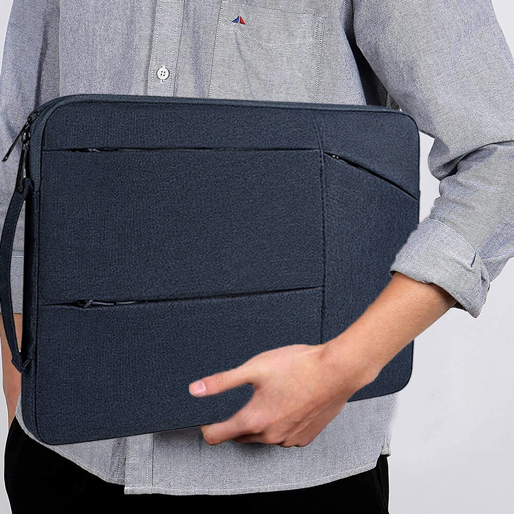 Geanta servieta impermeabila pentru laptop de 13, 3 inch, geanta protectoare pentru notebook si tableta de 360°, 13, 3 inch - albastru inchis