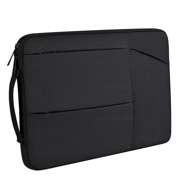 Vízálló laptoptáska 13,3 hüvelykes laptophoz, 360°-os védőtok notebookhoz és tablethez, 13,3 hüvelyk - fekete