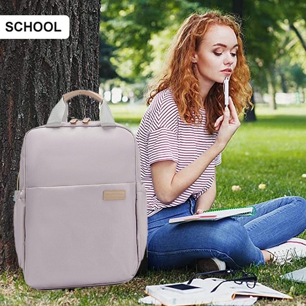 Rucsac laptop AMRINUGL, 14 inch, capacitate mare, design multifunctional, violet, 35x26x10cm
