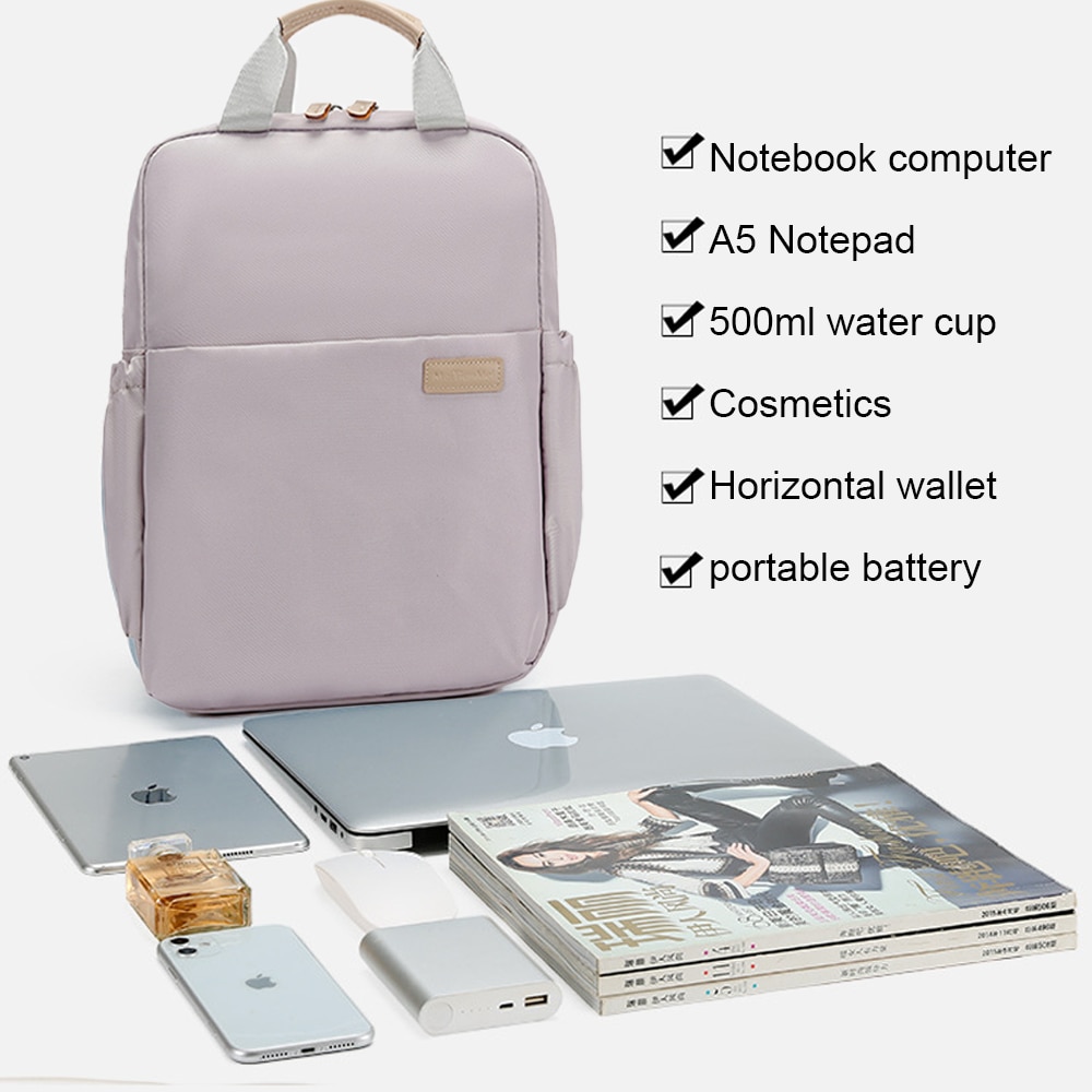 Rucsac laptop AMRINUGL, 14 inch, capacitate mare, design multifunctional, violet, 35x26x10cm