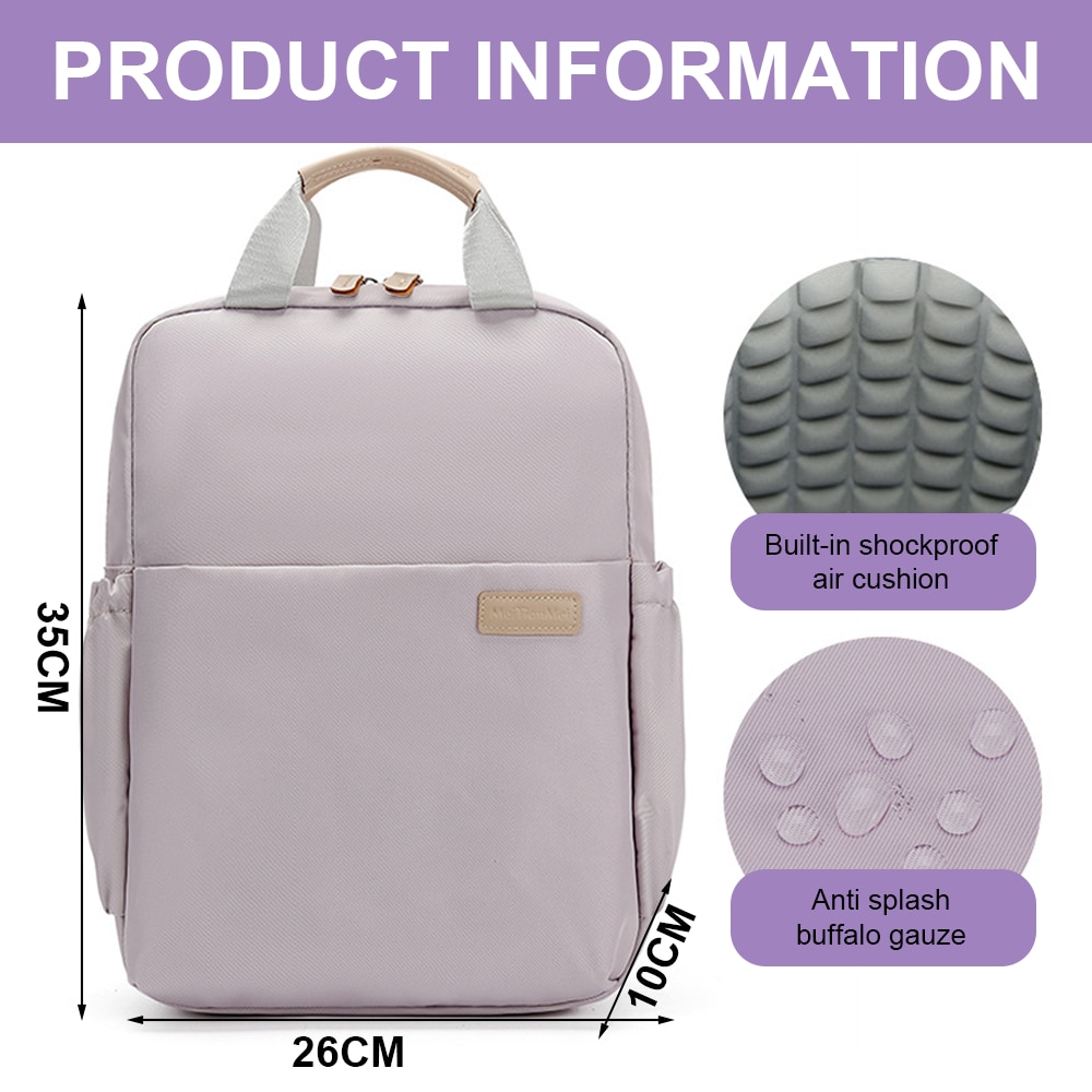 Rucsac laptop AMRINUGL, 14 inch, capacitate mare, design multifunctional, violet, 35x26x10cm