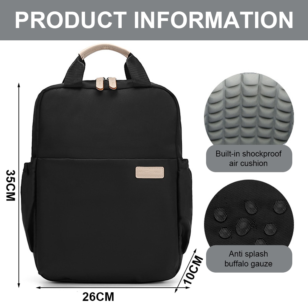 Rucsac laptop AMRINUGL, 14 inch, capacitate mare, poliester, 35x26x10cm, negru