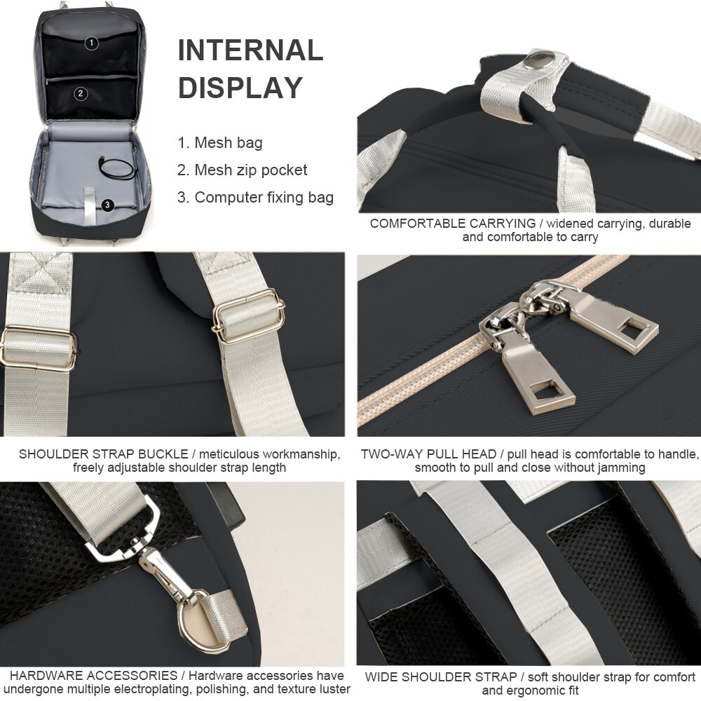 Rucsac pentru laptop, AMRINUGL, Negru, 44x33x11cm