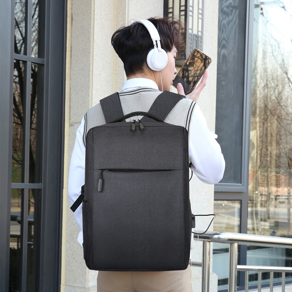 Rucsac pentru laptop, AMRINUGL, USB, Negru