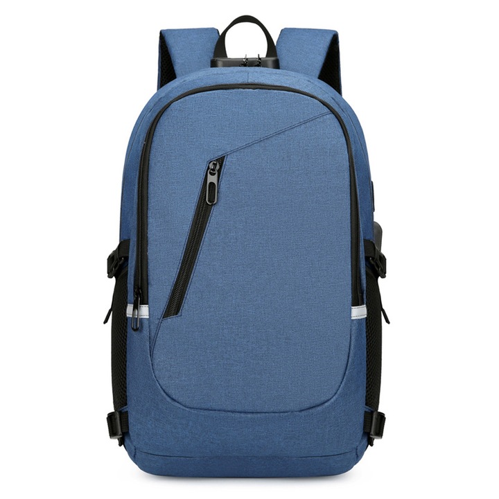 AMRINUGL vízálló laptop hátizsák, nagy kapacitású, lopásgátló kialakítás, kék, 15,6 hüvelykes
