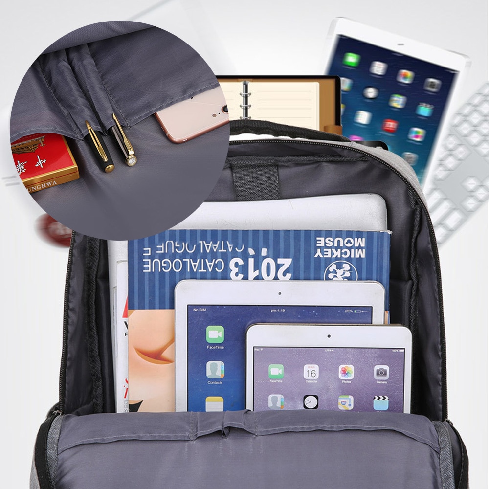 Rucsac pentru laptop, AMRINUGL, USB, Negru