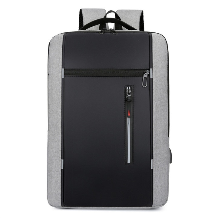 AMRINUGL laptop hátizsák, 15,6 hüvelykes, vízálló, szürke, USB porttal
