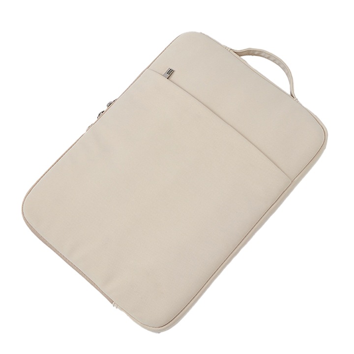 Husa laptop, Poliester, Unisex, Rezistent, Bej