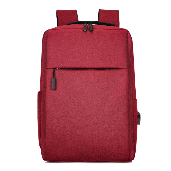 Rucsac Laptop, Cozevdnt, Poliester, 25 L, Port de incarcare USB, Rosu