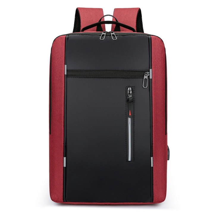 Rucsac laptop AMRINUGL, anti-furt, capacitate mare, impermeabil, rosu, 15.6 inch