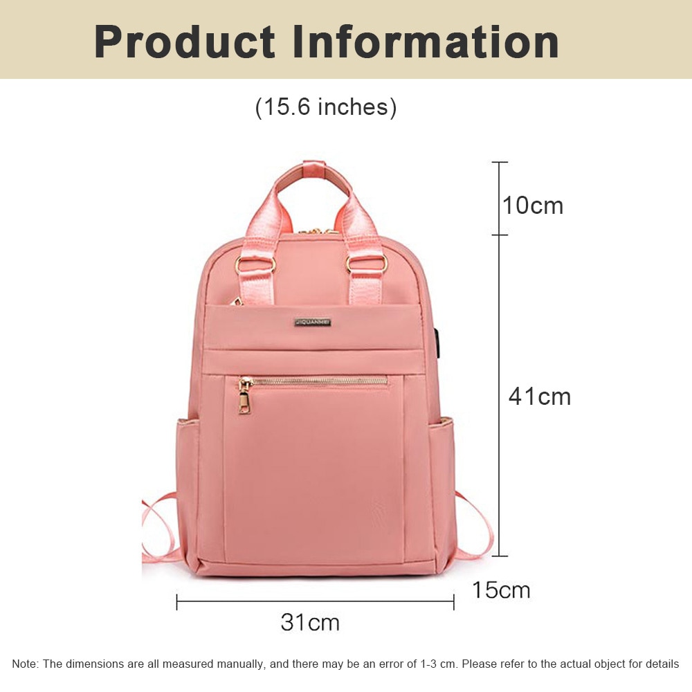 Rucsac, Pentru laptop, Unisex, Poliester, Rezistent, Roz