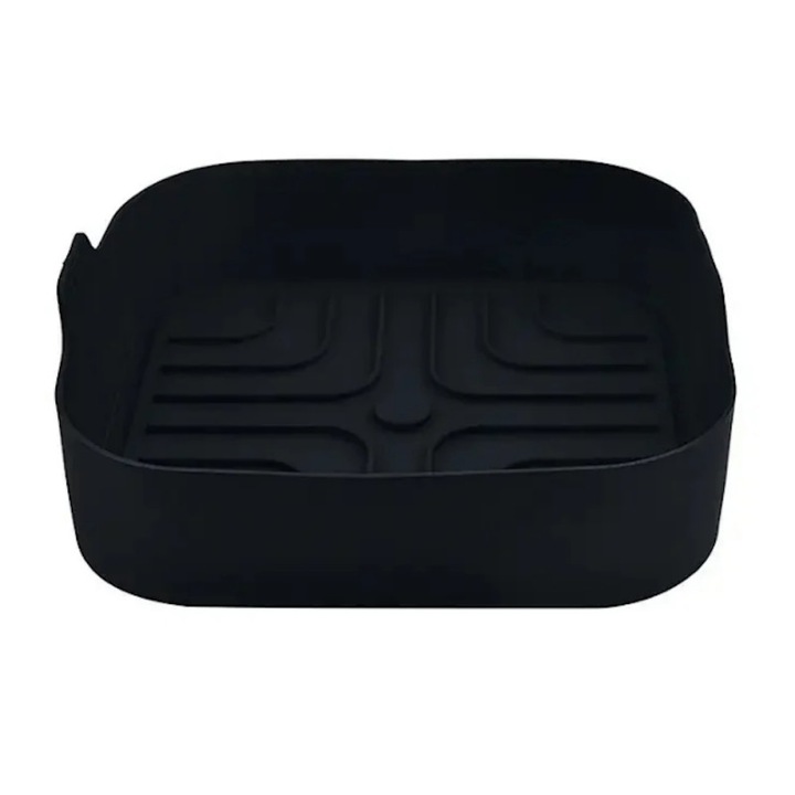 Силиконова форма за Airfryer Rosberg R51980SS, 20.5x20.5x5.5см, Черен