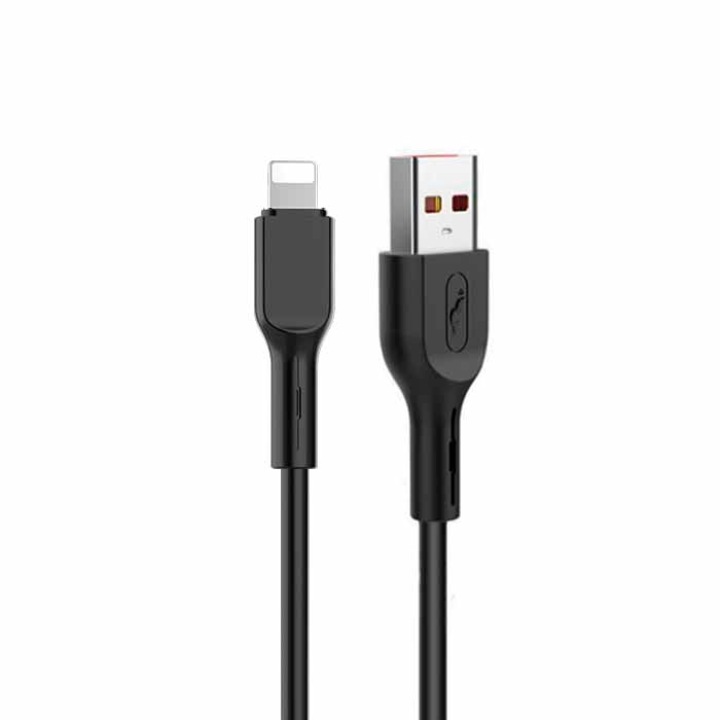 Cablu USB, SkyDolphin, S58L, Lightning, 2.4A, 1m, Negru