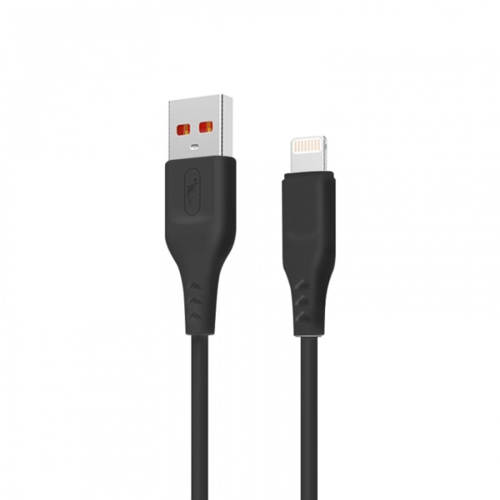 Кабел USB SkyDolphin S61L, Lightning, 2.4A, 1m, черен