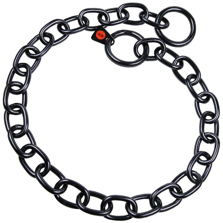 Zgarda strangulanta H.S Collar 4 mm - 69 cm - Black Stainless Steel