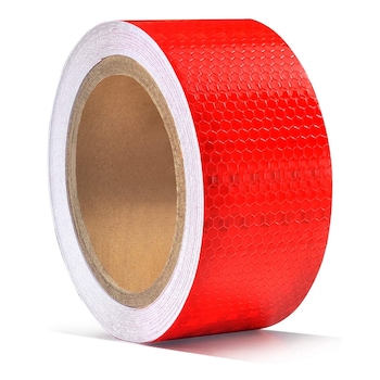 Banda reflectorizanta adeziva tip fagure, rosu rola 5cm x 5m