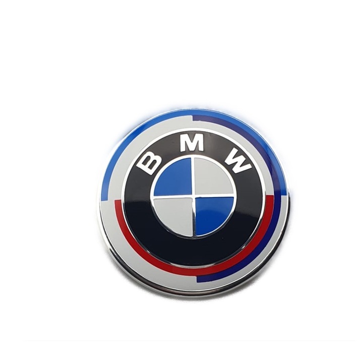 Emblema BMW pentru capota sau portbagaj 74MM editie aniversara 50 de ani