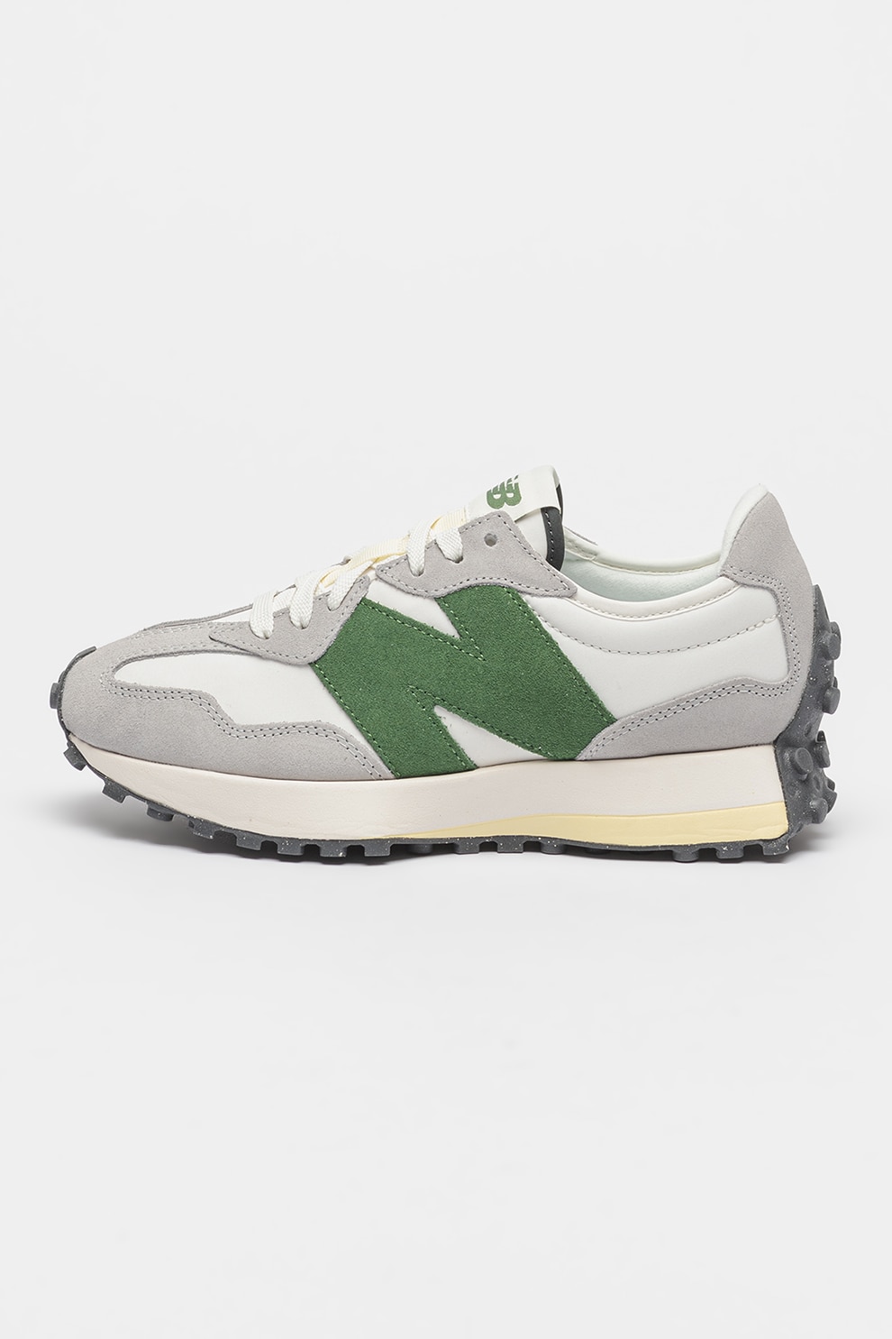 New Balance Pantofi sport din piele intoarsa cu logo contrastant 327 Verde Gri 6.5 eMAG.ro