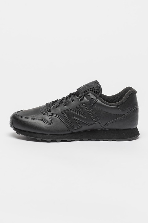 New Balance, Pantofi sport unisex din piele ecologica 500, Negru
