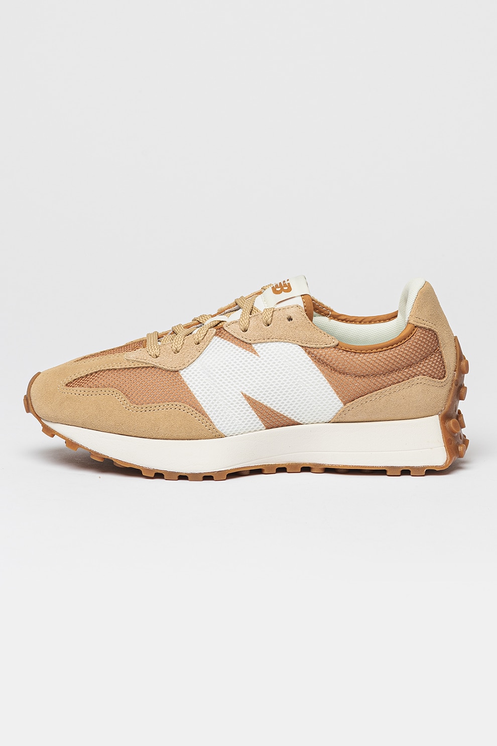 New Balance Pantofi sport cu garnituri de piele intoarsa 327 Camel 9.5