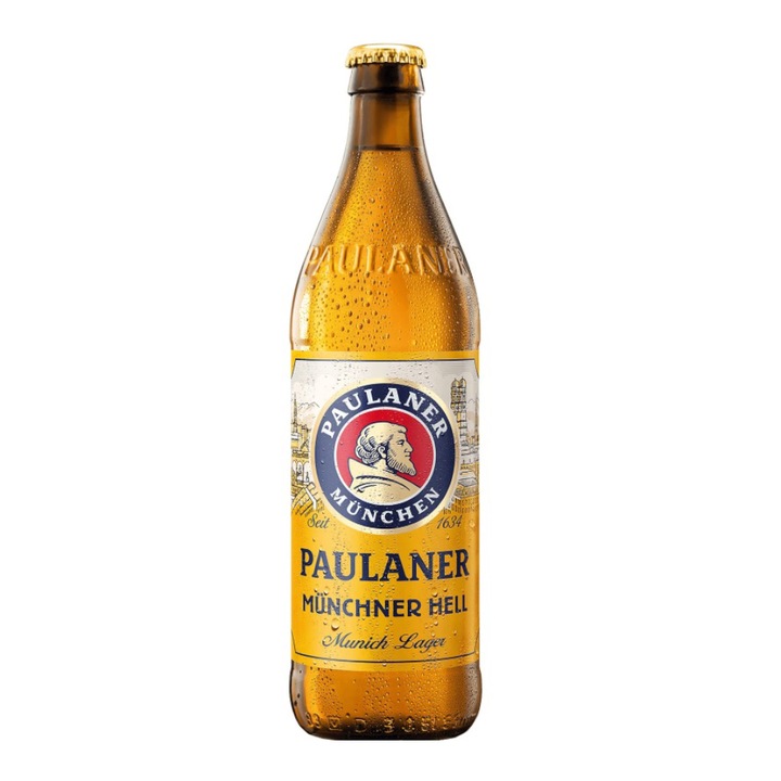 Set 6 x Bere Blonda Filtrata Paulaner Original Munchner, 4.9% Alcool, 0.5 l