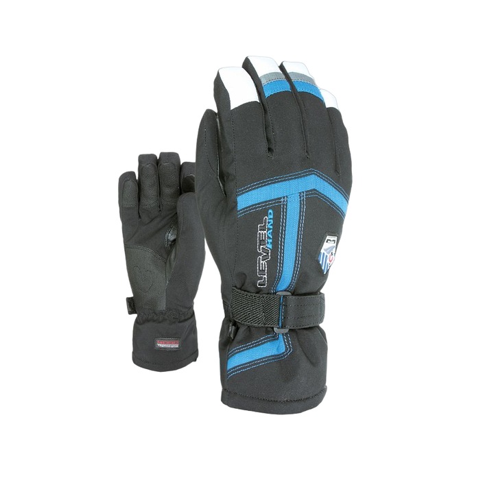 Manusi schi pentru copii, Level, Poliester/Piele naturala, Multicolor, XL