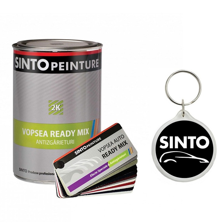 Set Vopsea Ready Mix 2K. Negru Lucios L041 (1L) Sinto cu Breloc Sinto