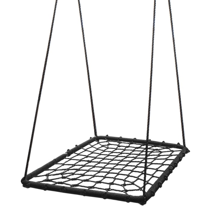 Leagan dreptunghiular pentru copii si adulti, KHOMO GEAR, 150kg, 102x76cm, Negru