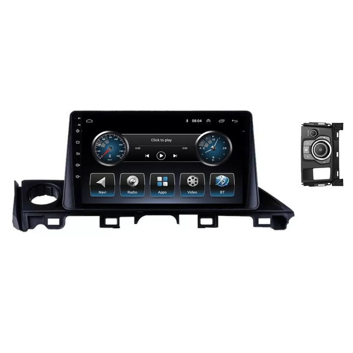 Navigáció Mazda 6 2018-2021 között, NAVIGPS, Android 13, vezeték nélküli Carplay és Android Auto, 2 GB RAM és 32 GB ROM, 9 hüvelykes IPS kijelző, hátrameneti kamera, internet, alkalmazások, Wi-Fi, USB, Bluetooth