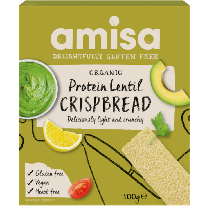 Crispbread (Painici) Proteice cu Linte Bio fara Gluten Amisa, 120g