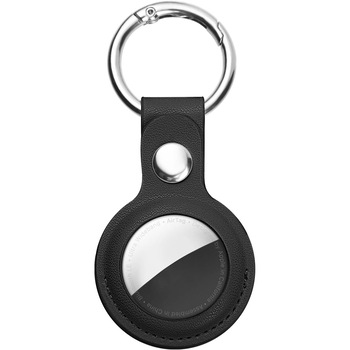 Husa de protectie pentru AirTag, BOLONGKING, Piele, Negru