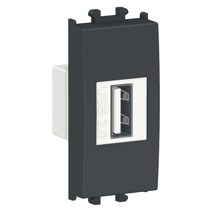 USB конектор, 1 модул, черен Schneider Easy Styl